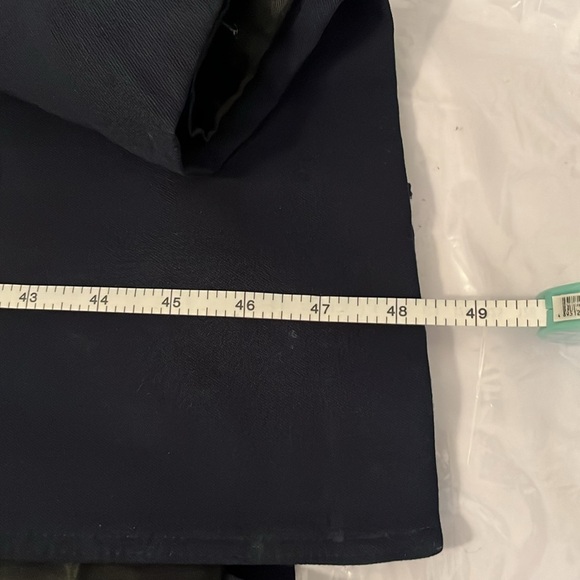 Vintage Xception wool trench women’s 13 14 navy detaching faux fur collar flaw - Picture 15 of 16